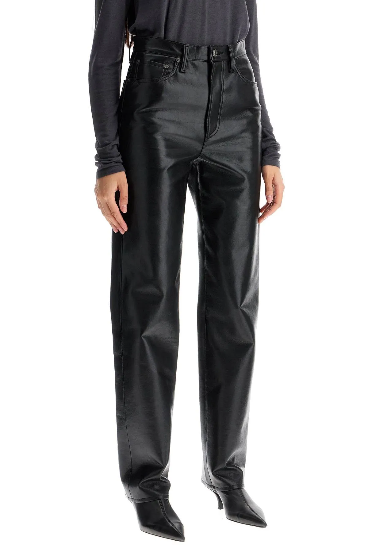 90s recycled leather pinch waist