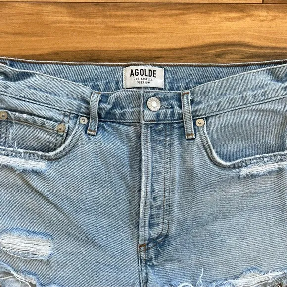 Agolde Distressed High Rise Shorts