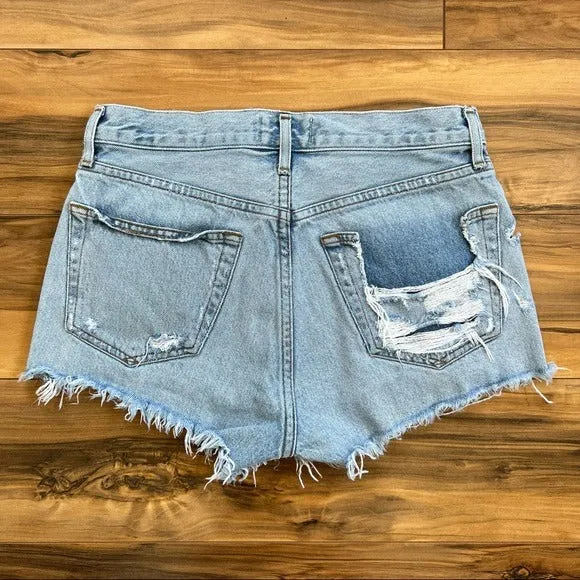 Agolde Distressed High Rise Shorts