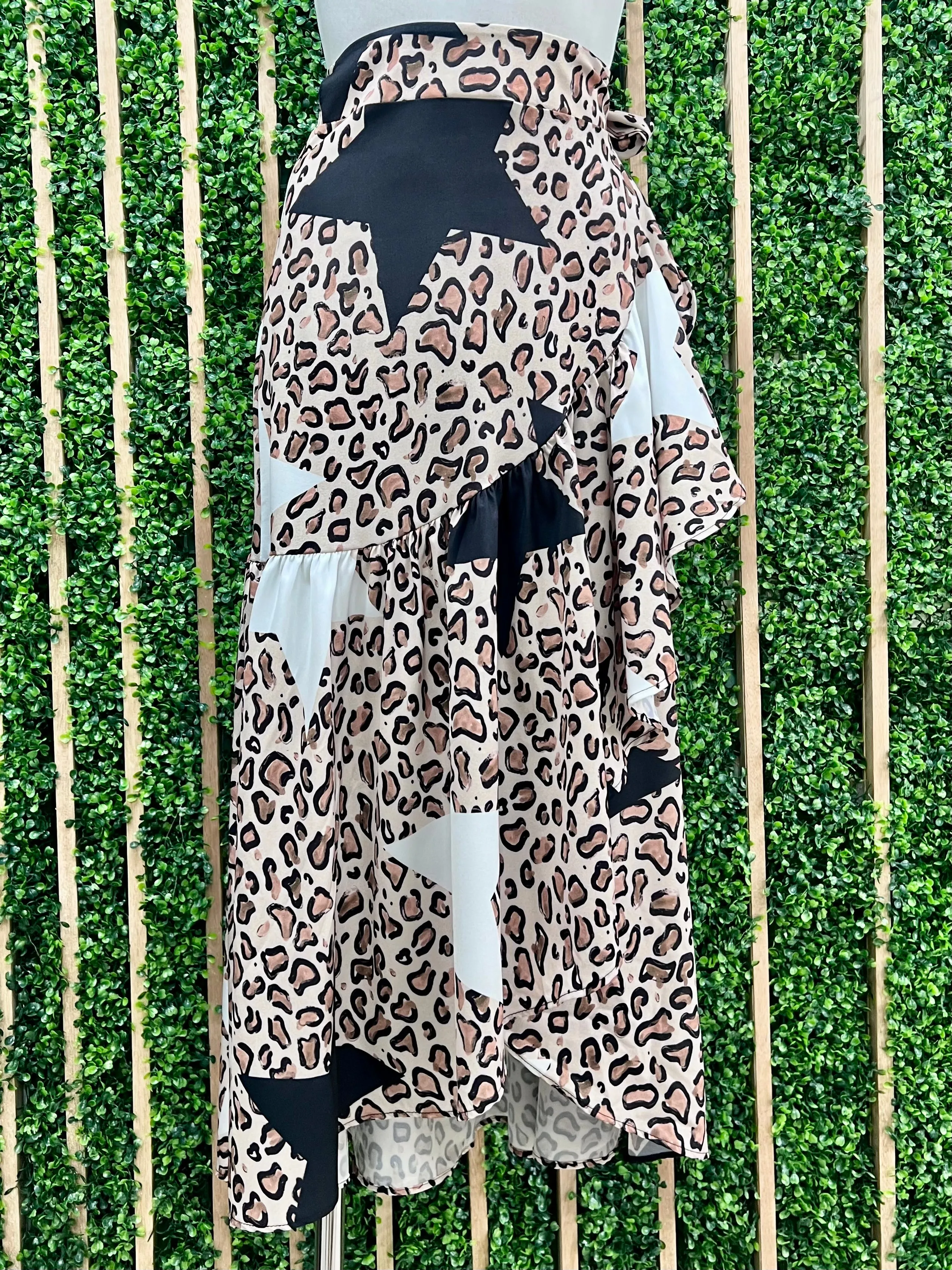 Animal Print Wrap Skirt