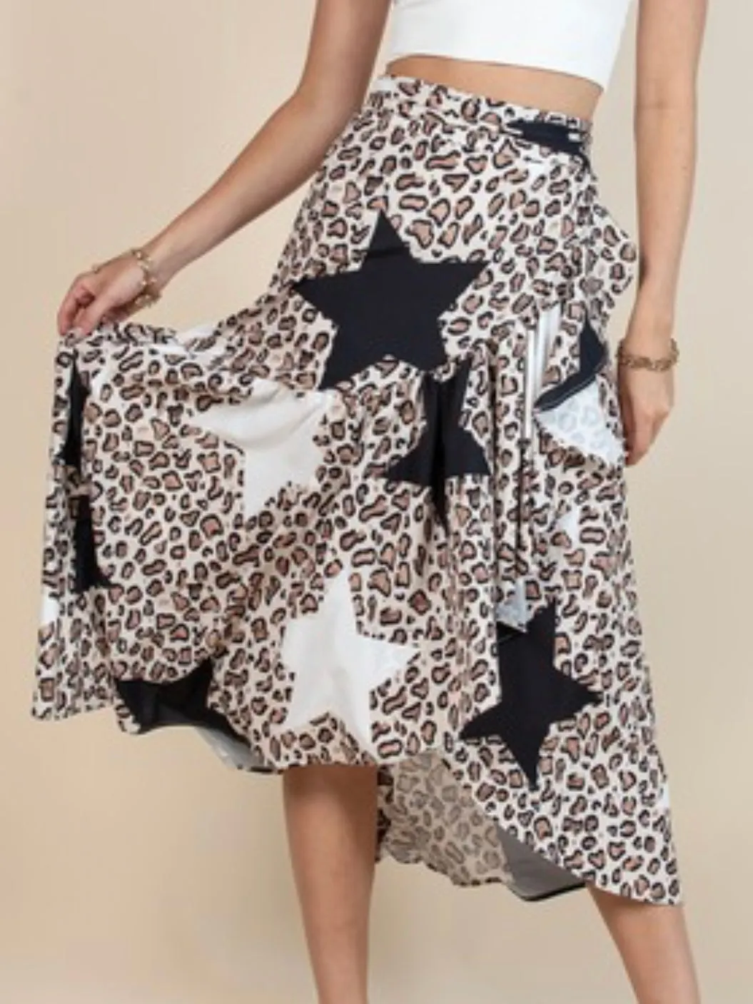 Animal Print Wrap Skirt