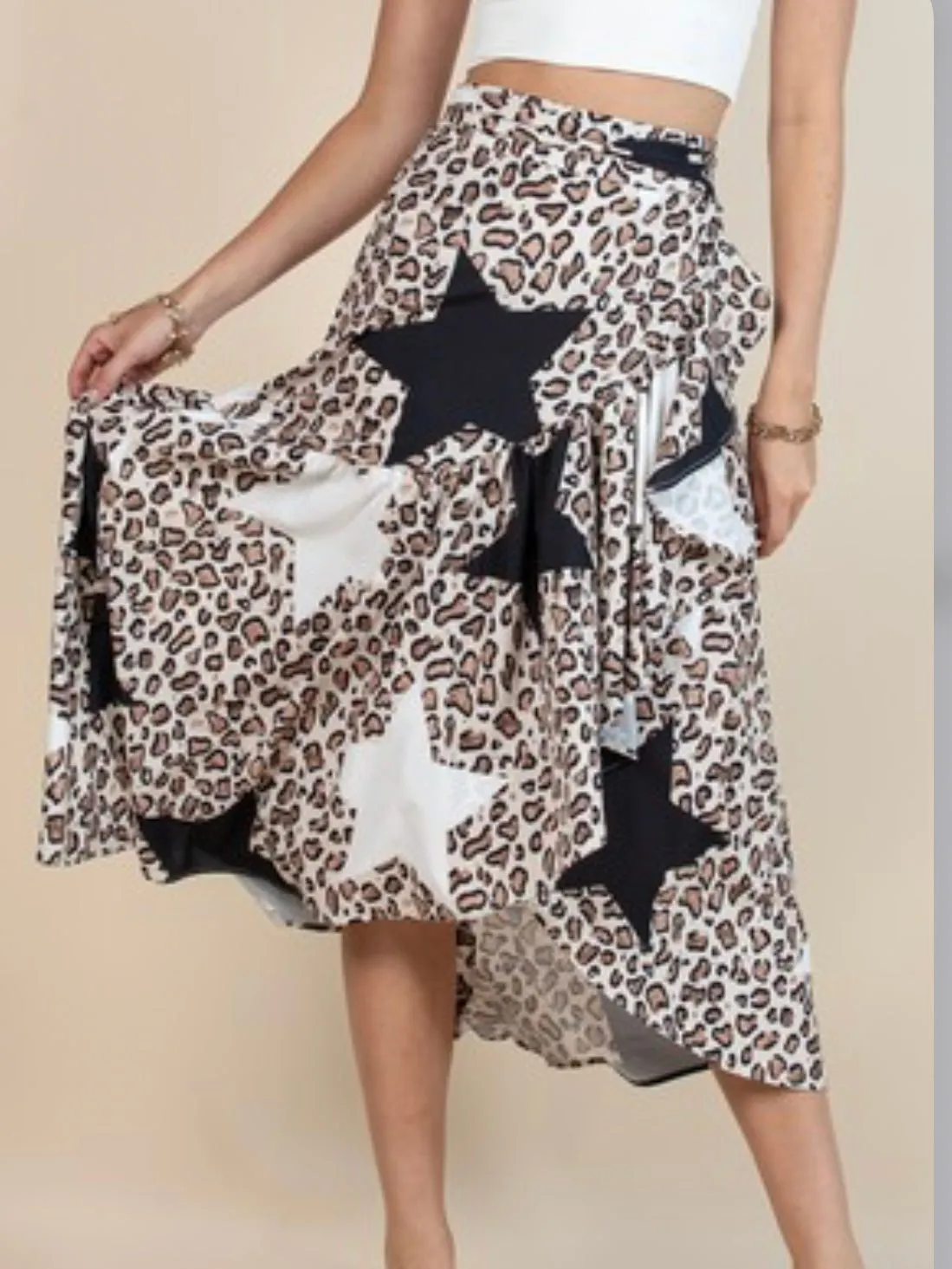 Animal Print Wrap Skirt