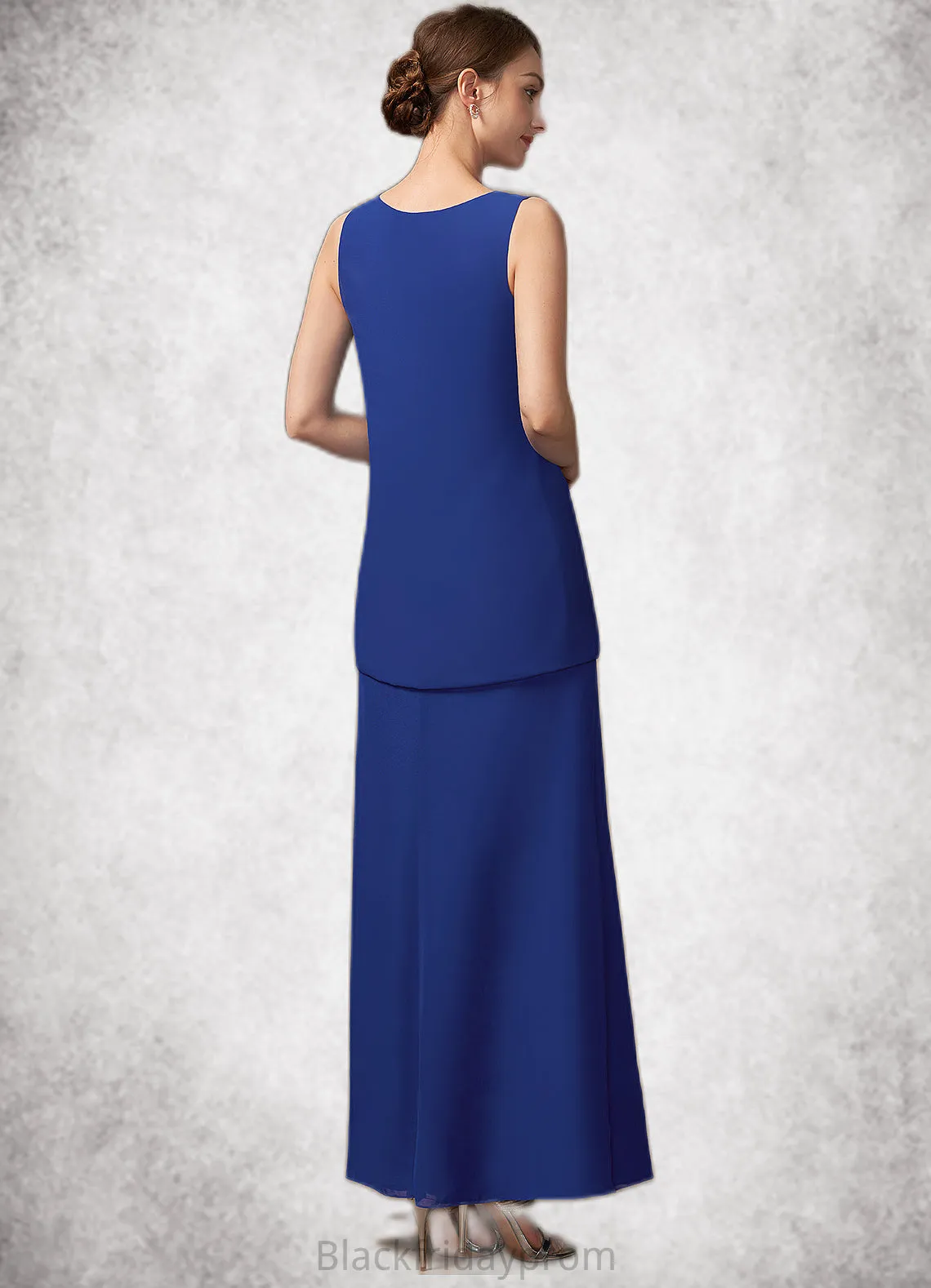 Beryl A-line V-Neck Ankle-Length Chiffon Mother of the Bride Dress BF2126P0014729
