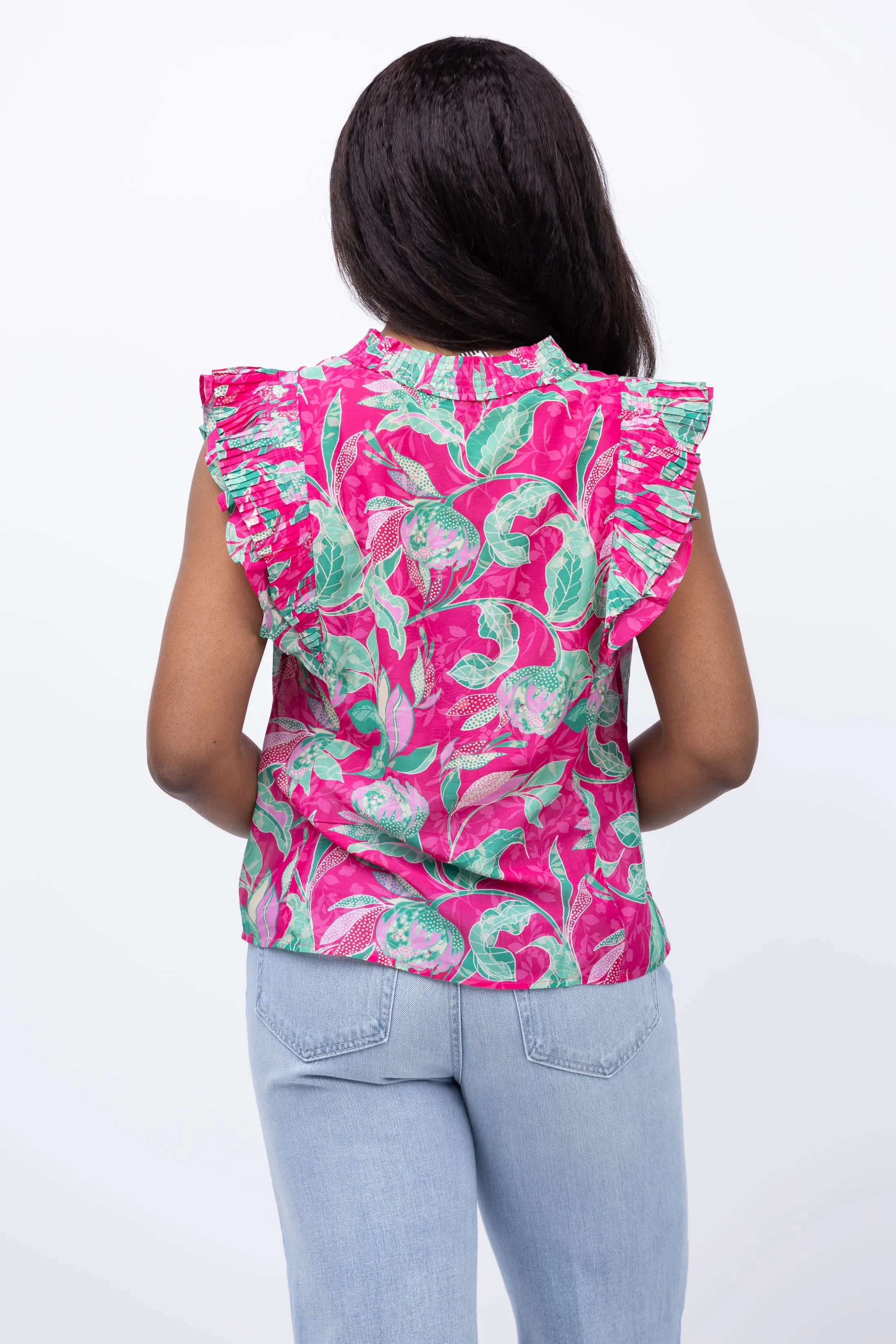 Caballero Collection Isabel Raspberry Floral Top
