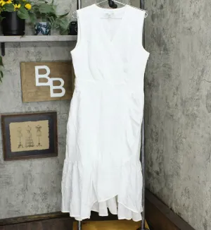 Charter Club Women's Cotton Eyelet Flounce Wrap Dress White 10