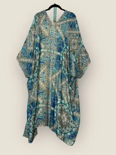 Ciel Teal Moroccan Print BOHO KIMONO