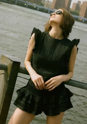 Claudia Top & Shorts Set in Black