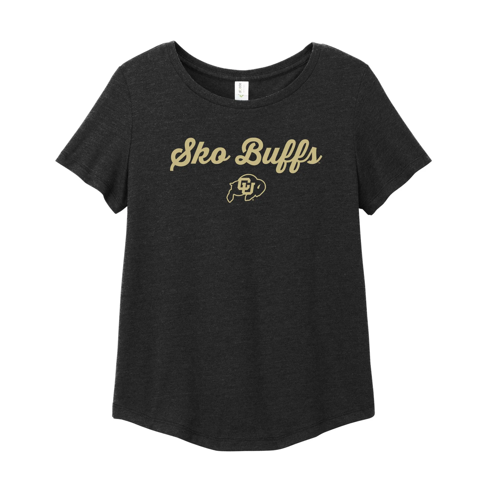 Colorado Spirited Script Women's Relaxed Scoopneck T-Shirt - Space Black