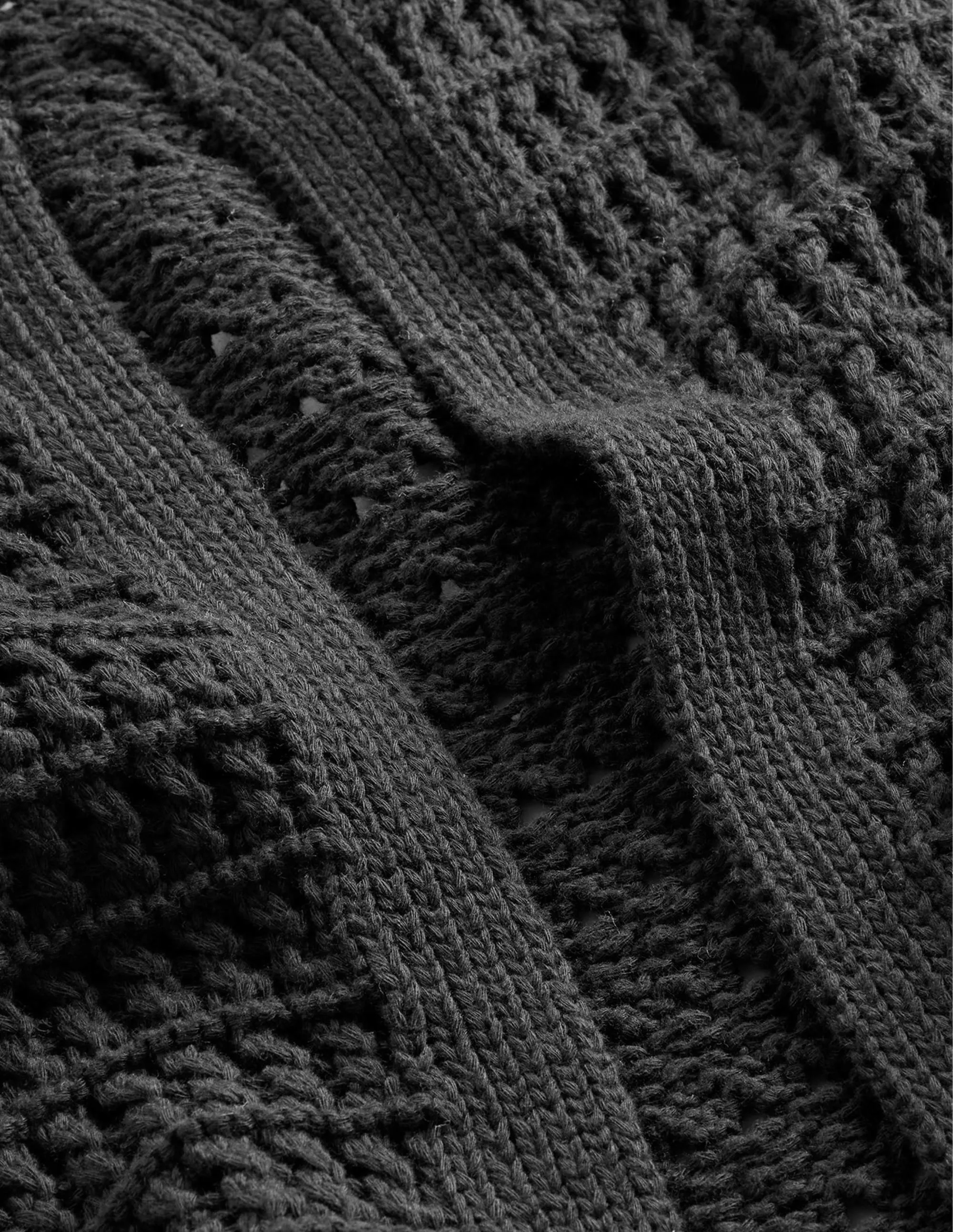 Crochet Coatigan-Black