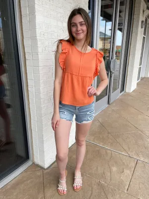 Dixie Babydoll Top Orange