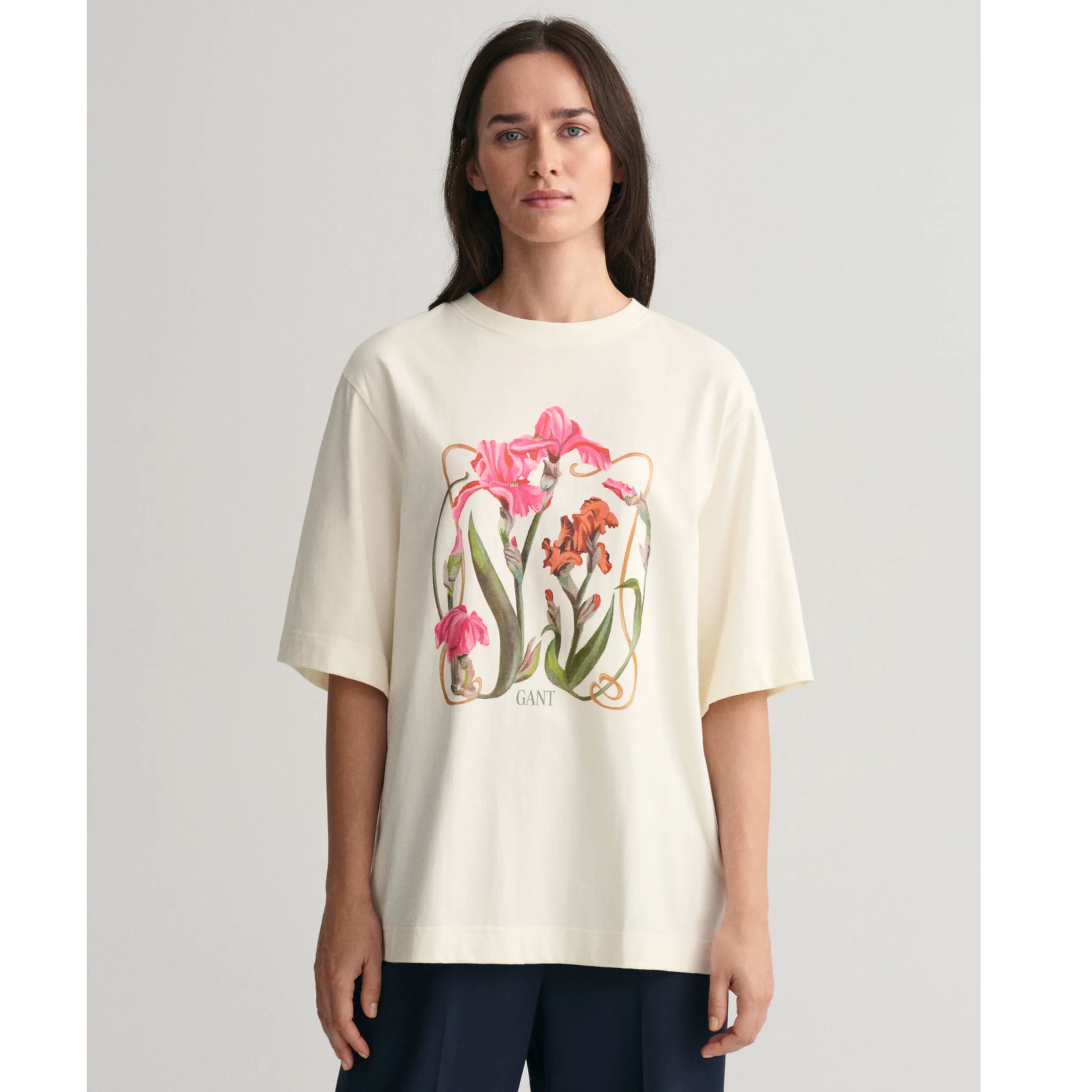 GANT Iris Print Oversized Cotton Tee 0257