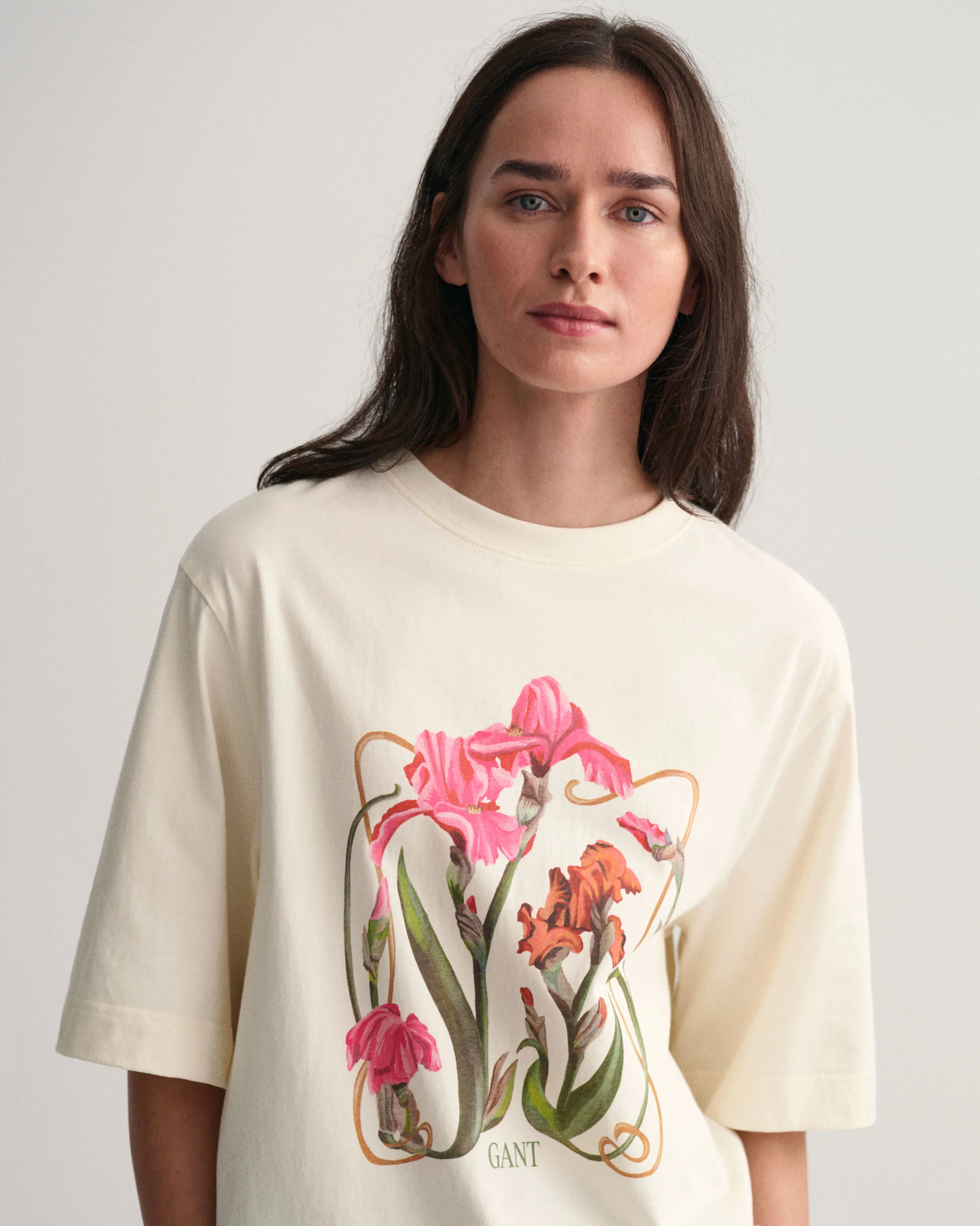 GANT Iris Print Oversized Cotton Tee 0257