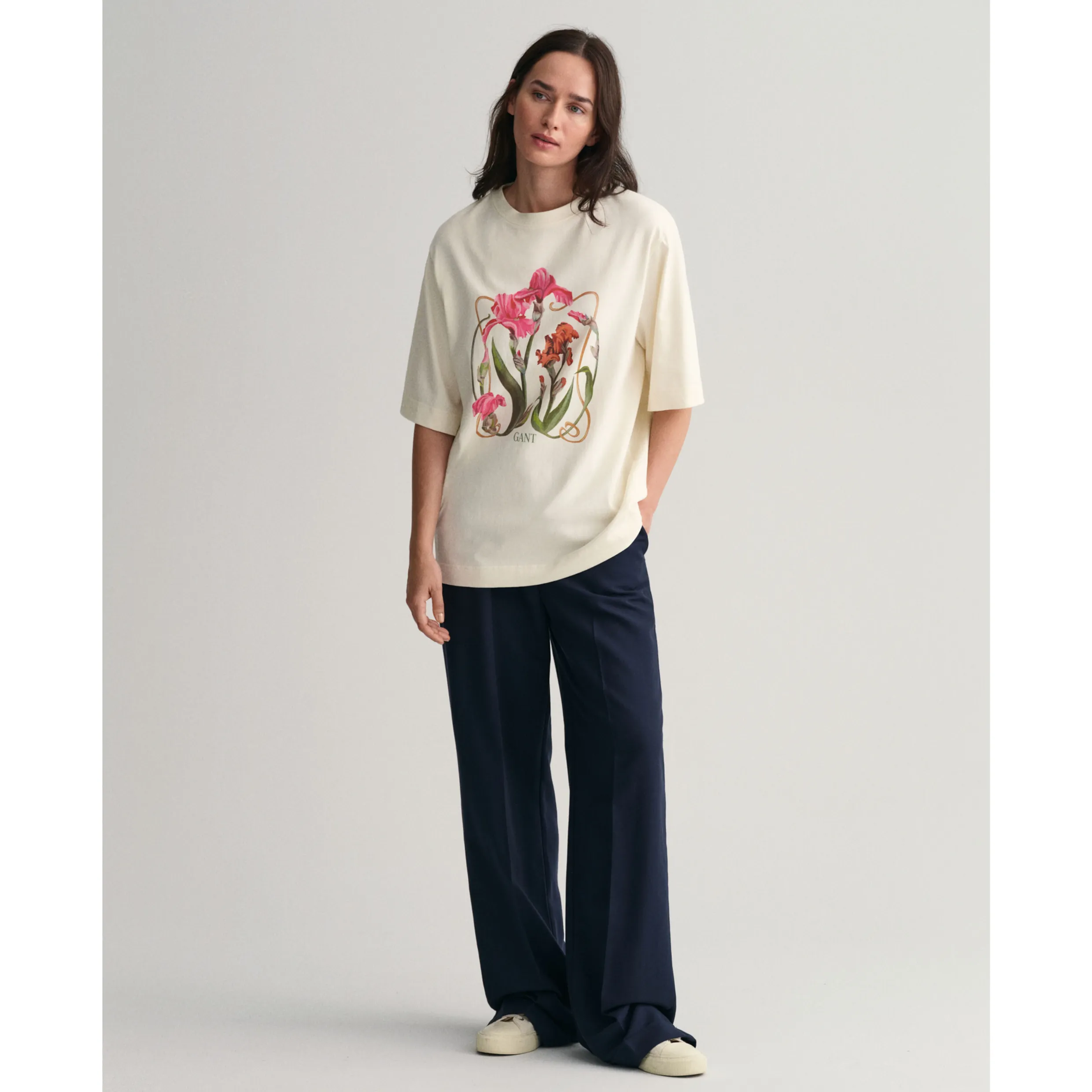 GANT Iris Print Oversized Cotton Tee 0257