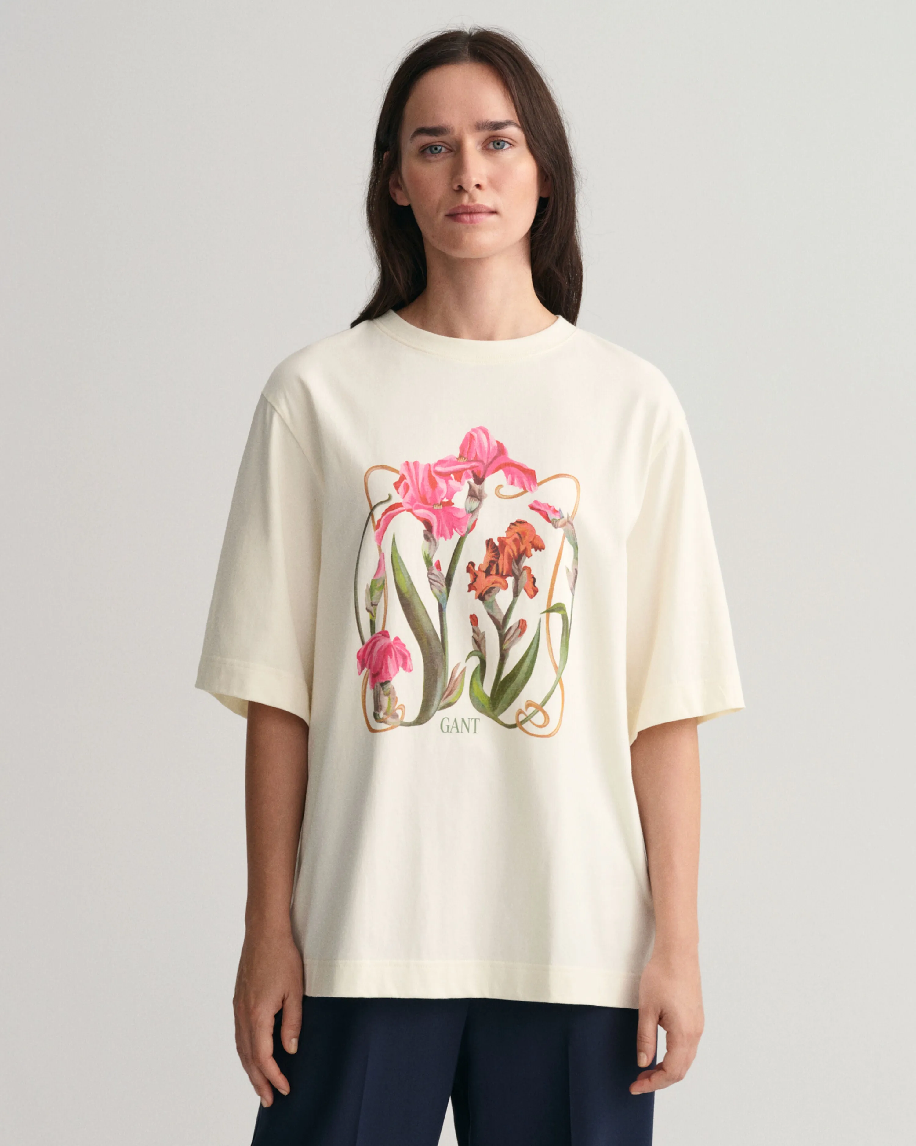 GANT Iris Print Oversized Cotton Tee 0257