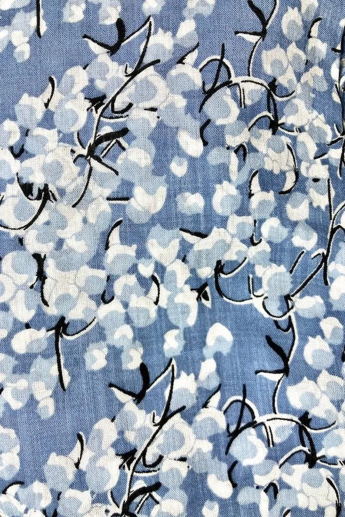 Grey Floral Print Duster Kimono