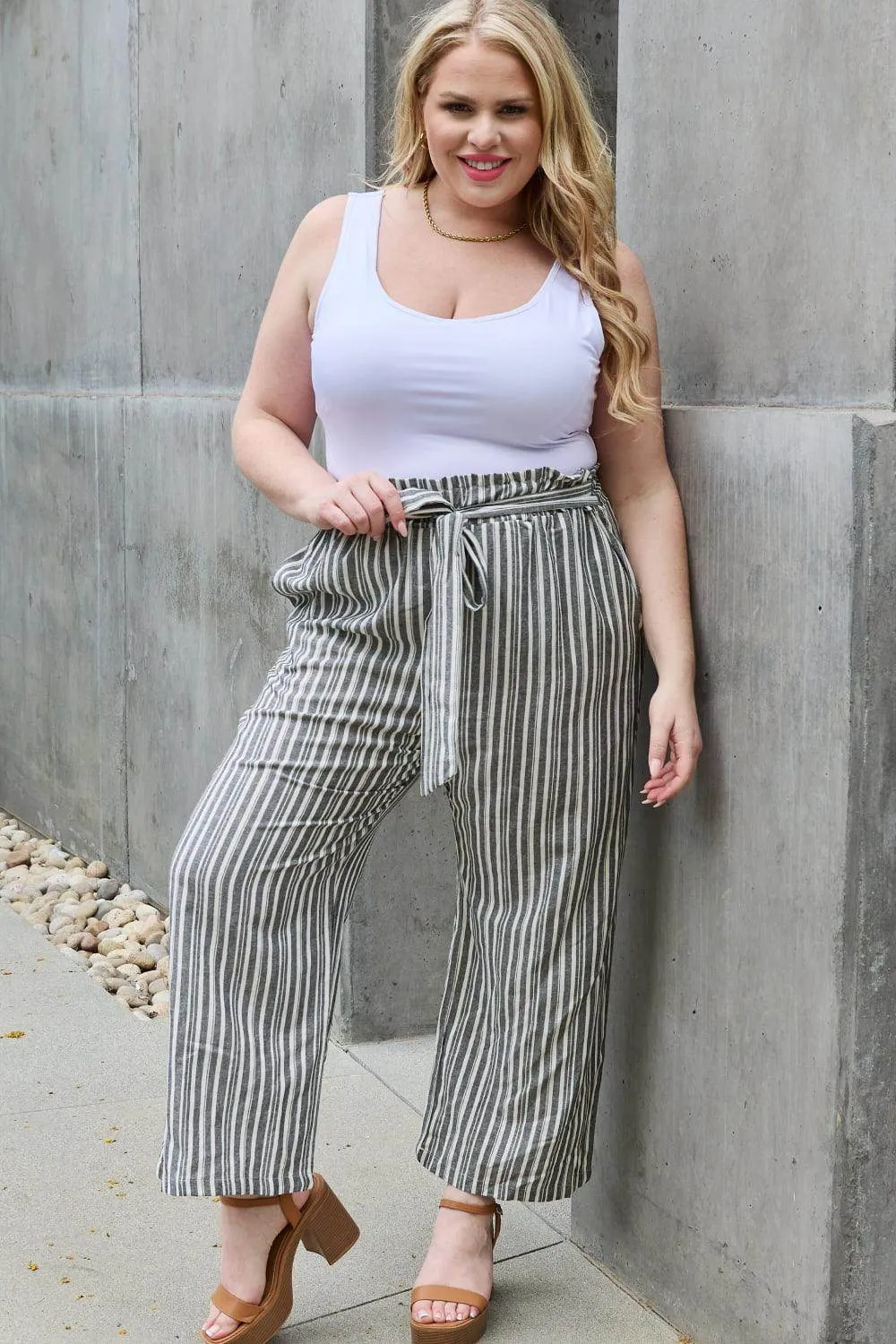 Heimish Find Your Path Full Size Paperbag Waist Striped