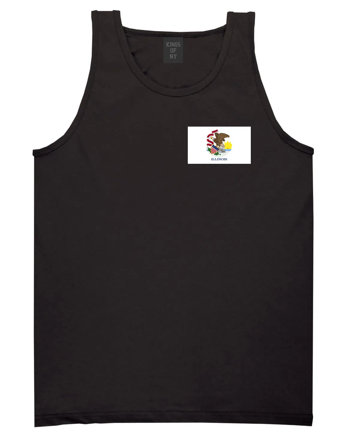 Illinois State Flag IL Chest Mens Tank Top T-Shirt
