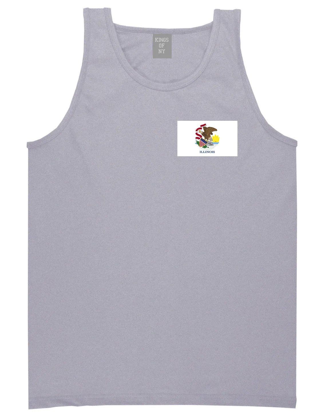 Illinois State Flag IL Chest Mens Tank Top T-Shirt