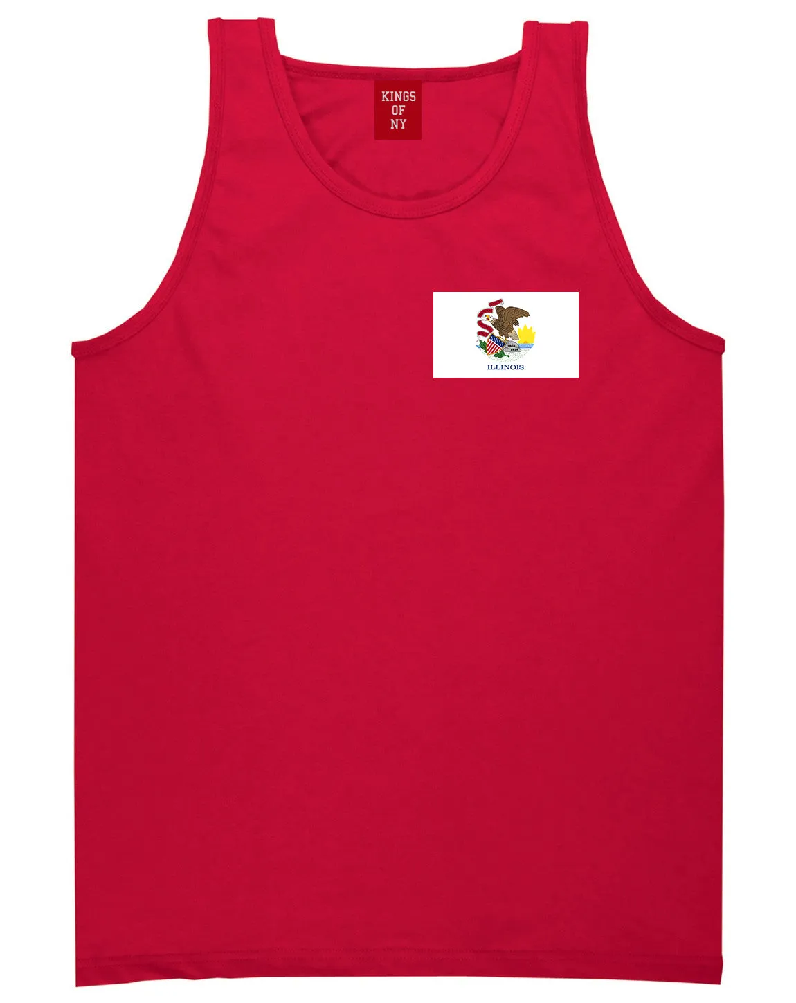 Illinois State Flag IL Chest Mens Tank Top T-Shirt