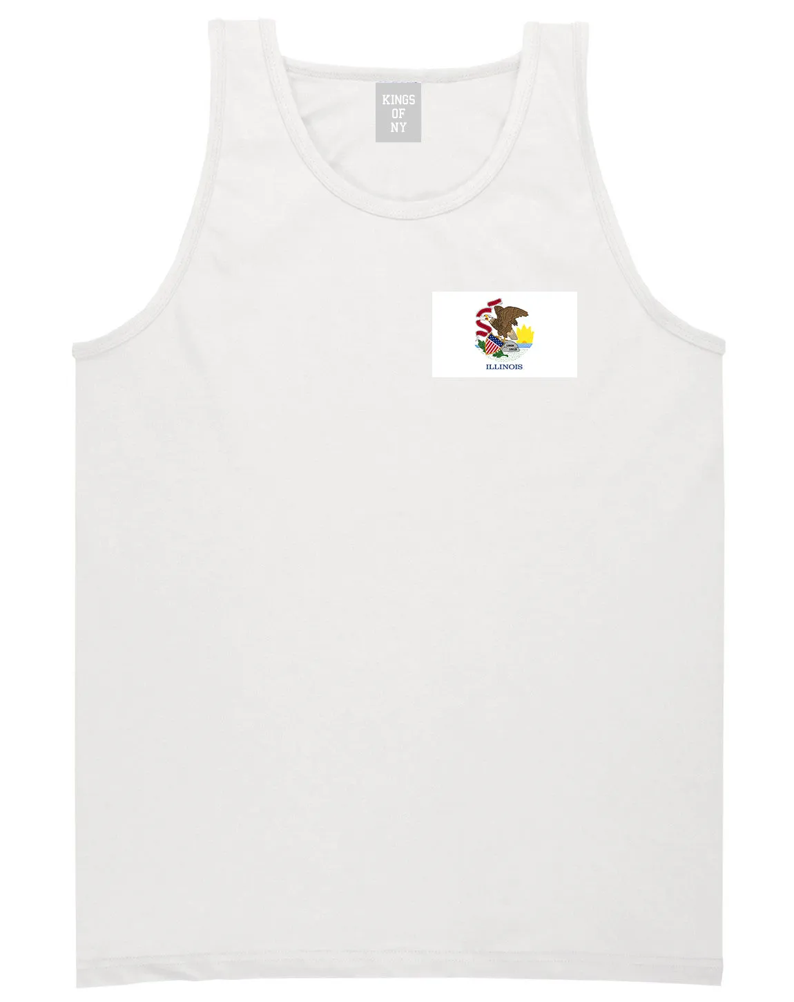 Illinois State Flag IL Chest Mens Tank Top T-Shirt