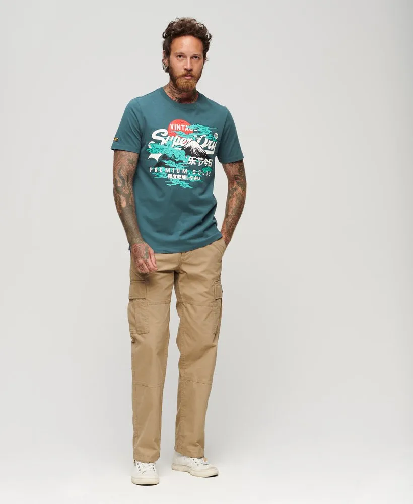Japanese VL Graphic T Shirt | Blue Bottle