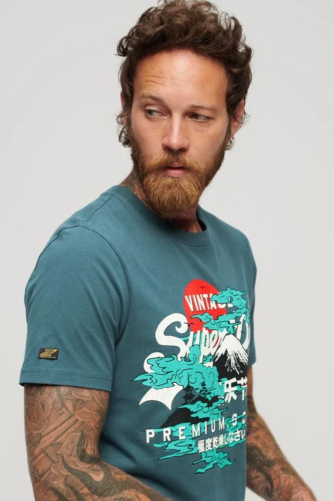 Japanese VL Graphic T Shirt | Blue Bottle