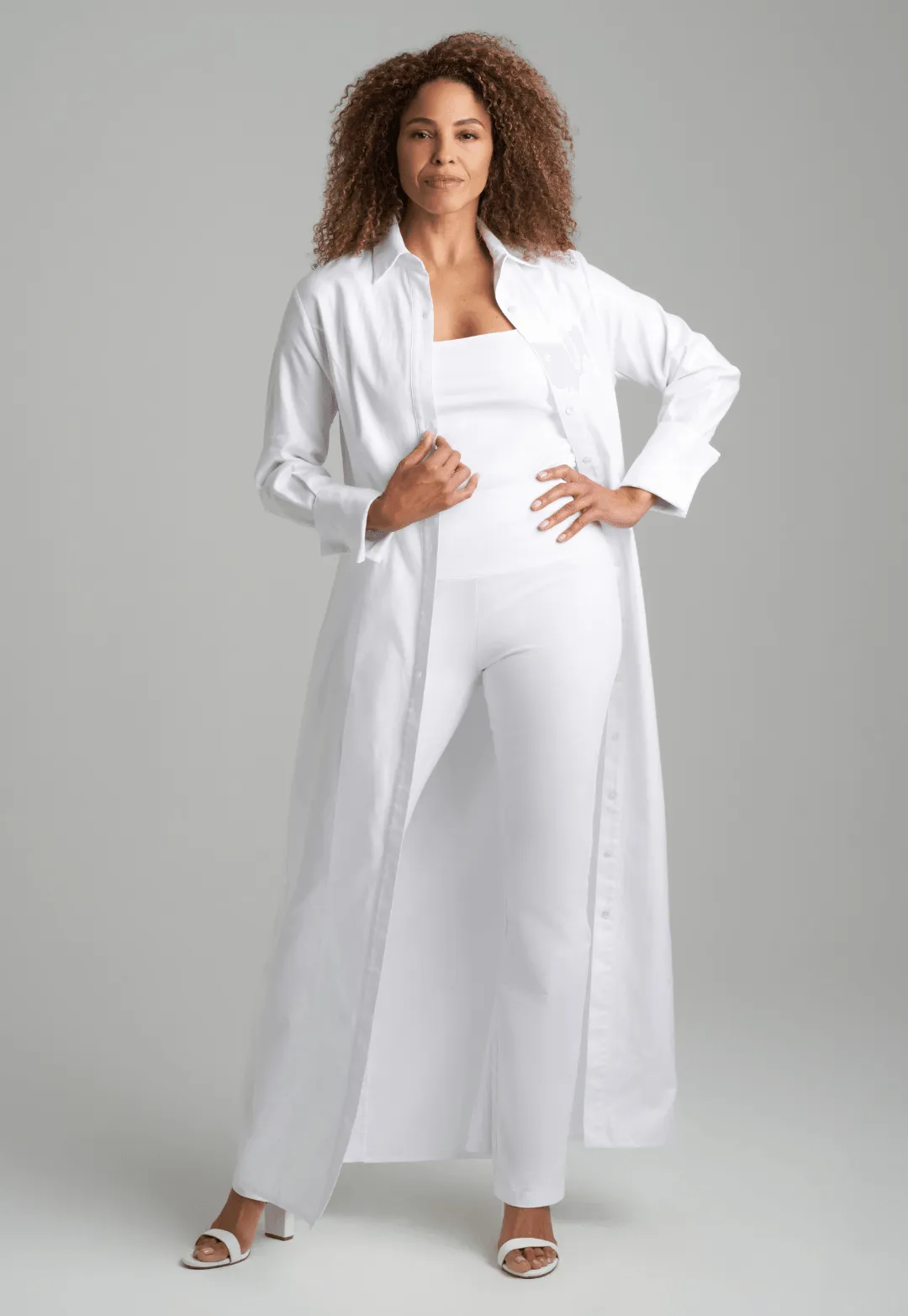 Kathe Cotton Dress in White Pique