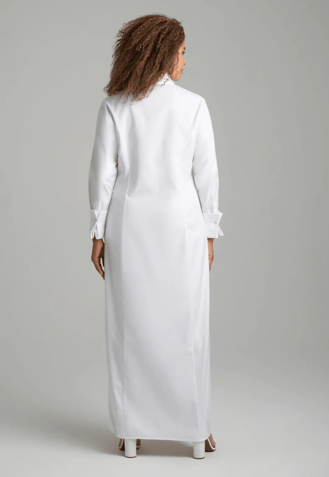Kathe Cotton Dress in White Pique