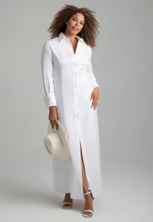 Kathe Cotton Dress in White Pique