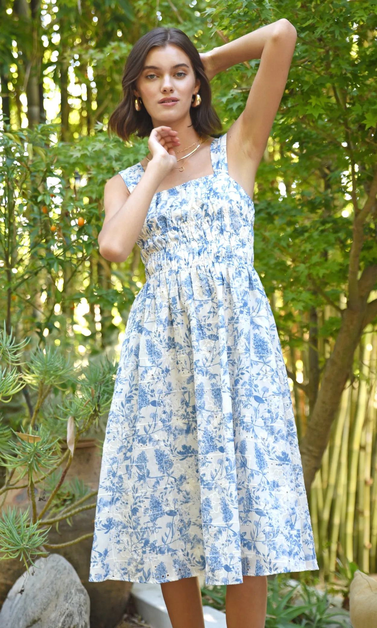 Kattie Embroidered Midi Dress