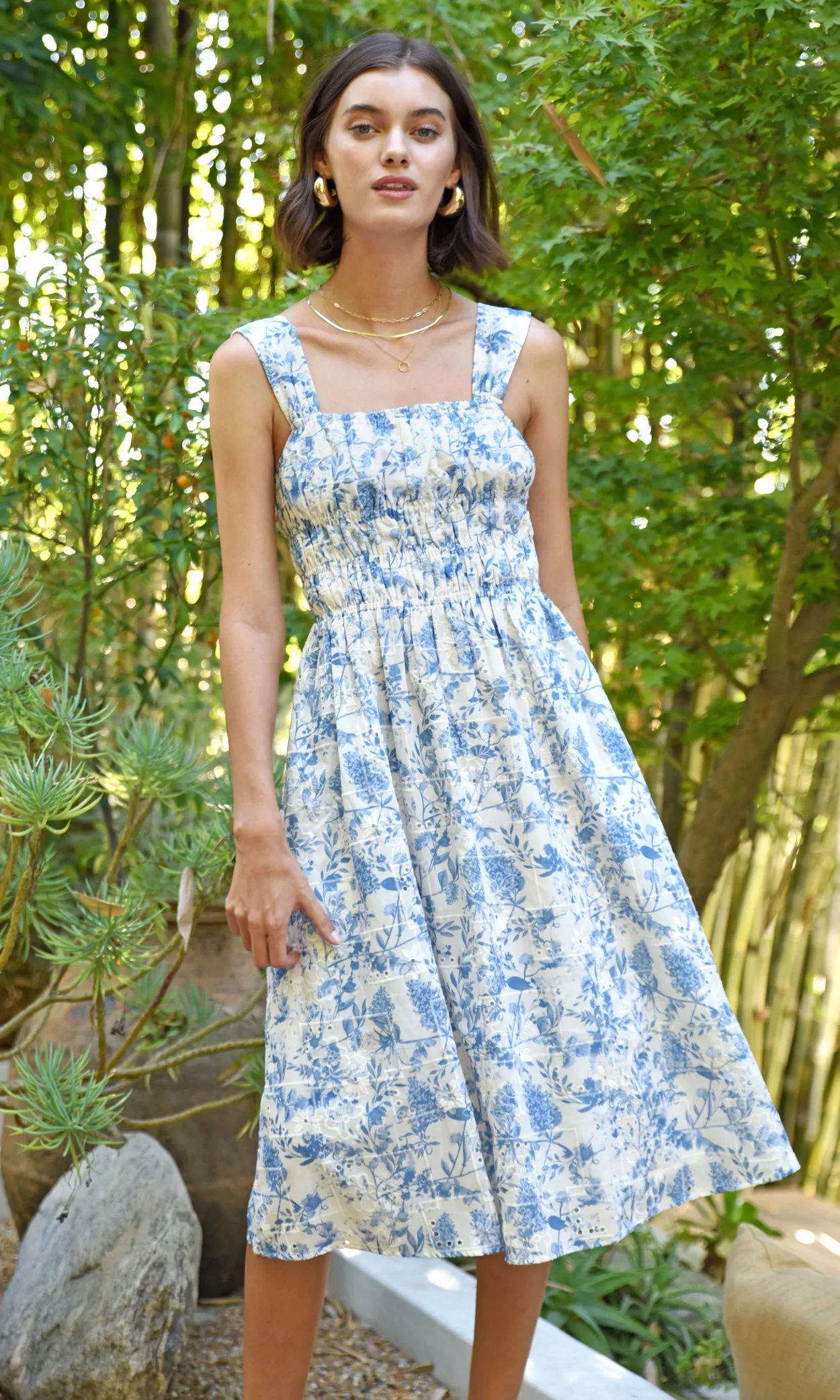 Kattie Embroidered Midi Dress