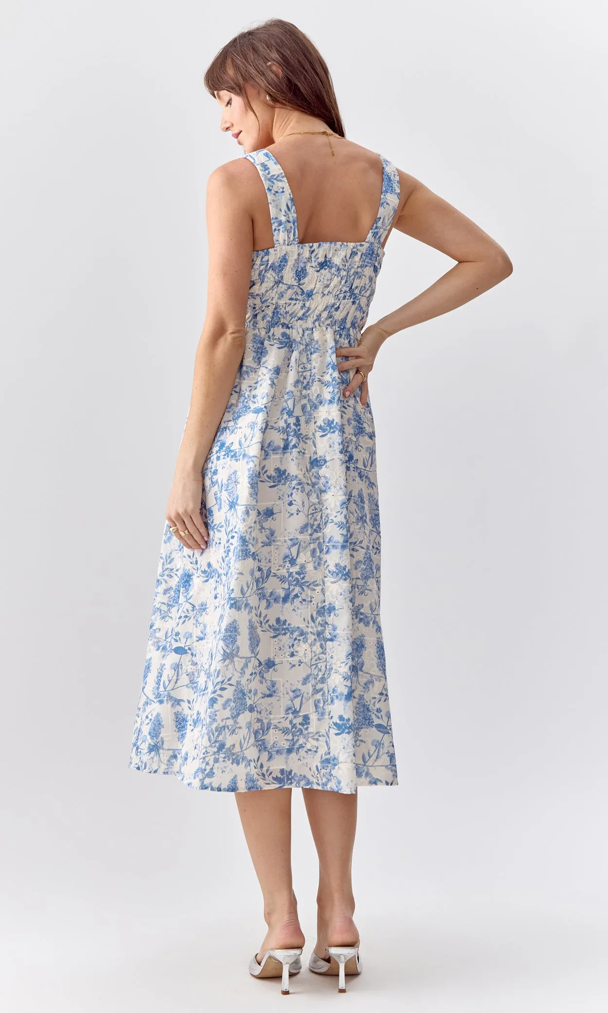 Kattie Embroidered Midi Dress