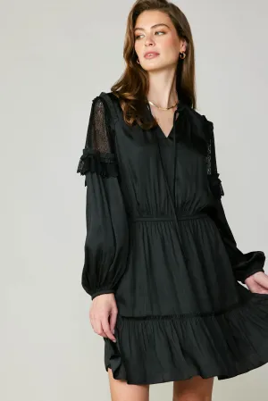 Lace Contrast Mini Dress
