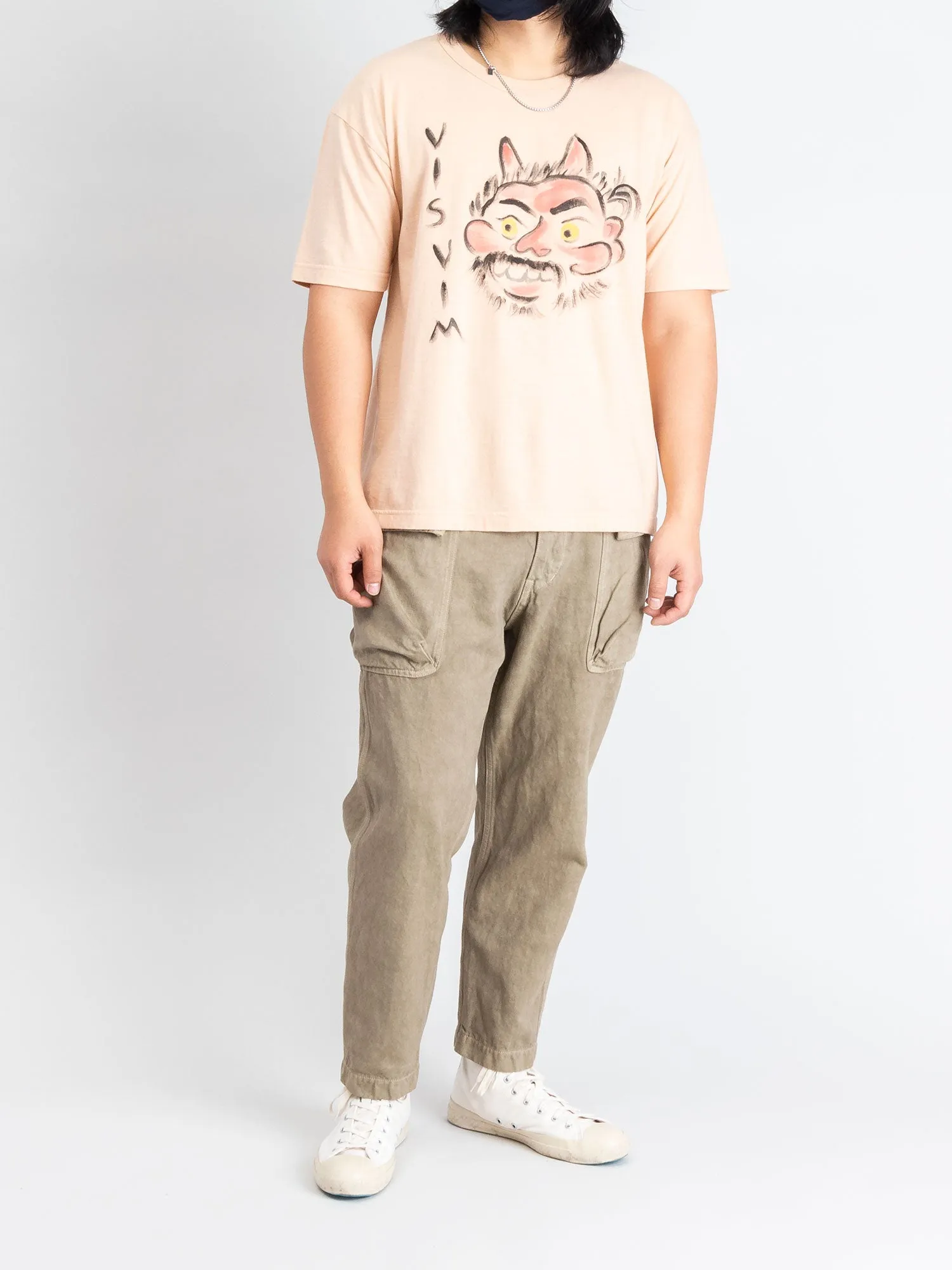 Linen Military Trousers in Beige