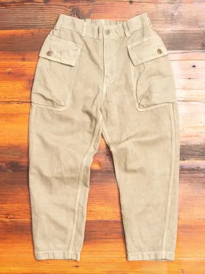 Linen Military Trousers in Beige