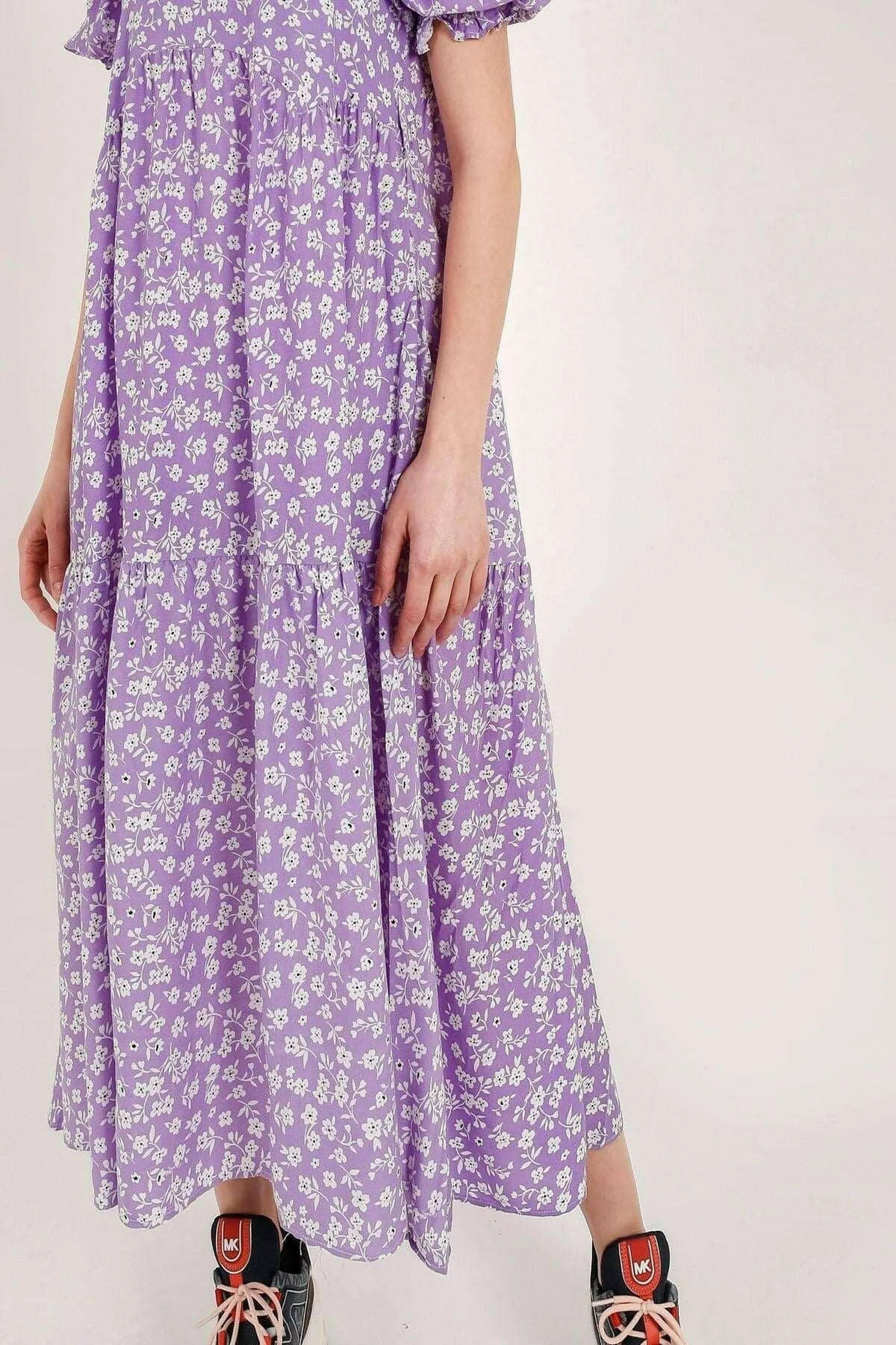 Louisa Shirred Tier Midi Dress