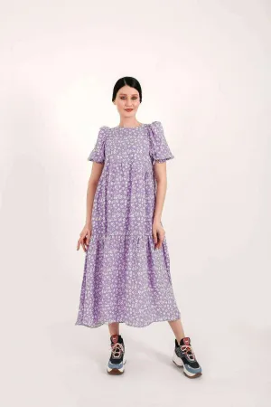 Louisa Shirred Tier Midi Dress