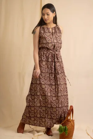Maroon Kalamkari Printed Dress