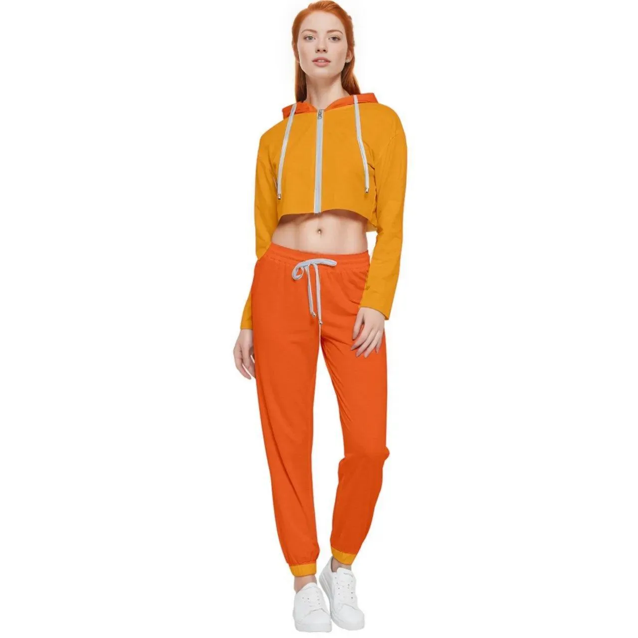 Munich Color Block Lounge Set - Cropped Hoodie & Joggers
