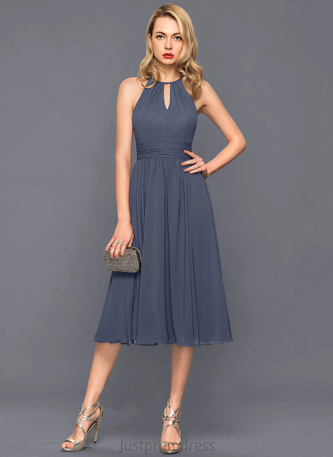 Neck Round Chiffon Dresses Formal Dresses Desiree A-line