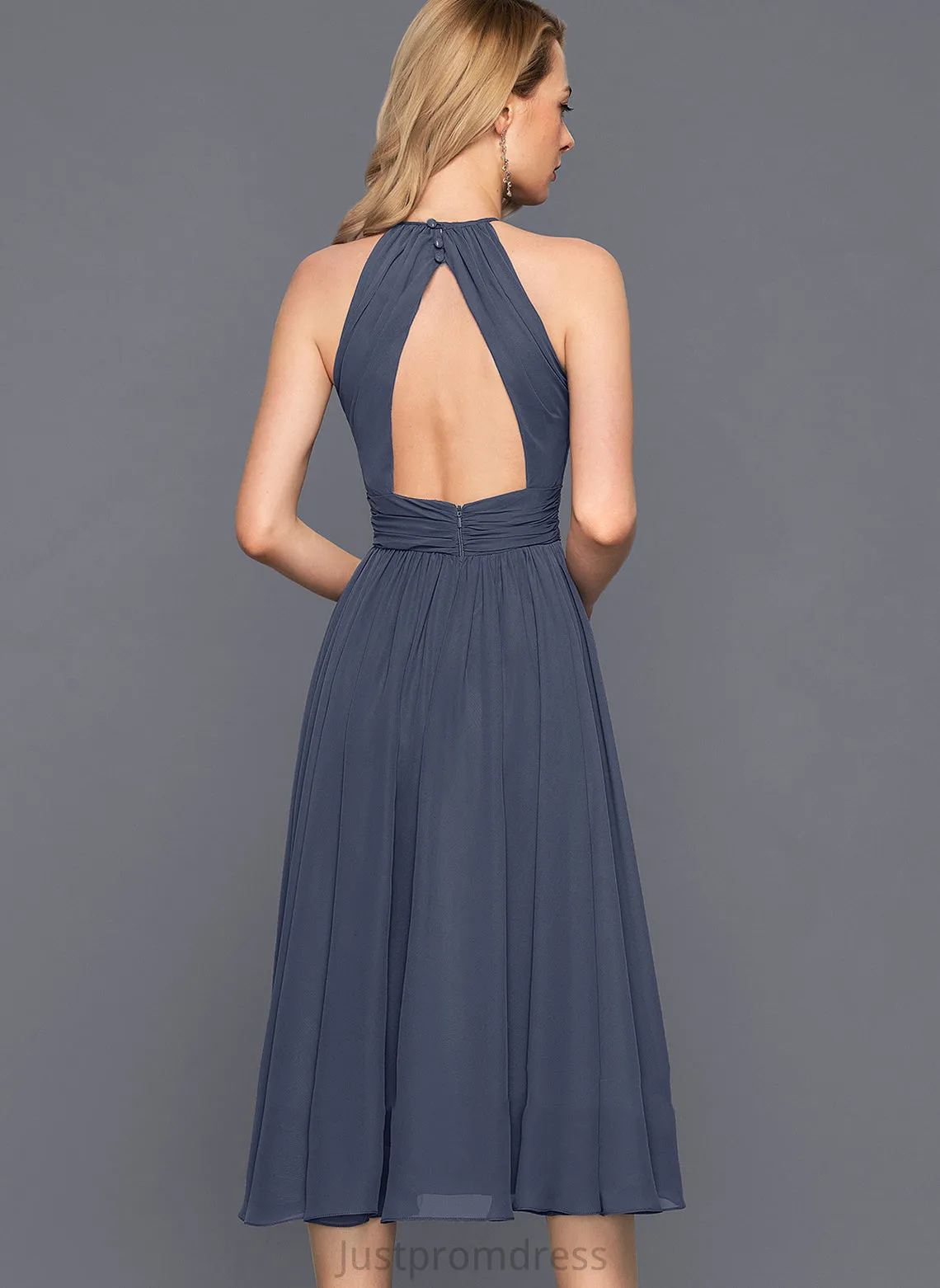 Neck Round Chiffon Dresses Formal Dresses Desiree A-line