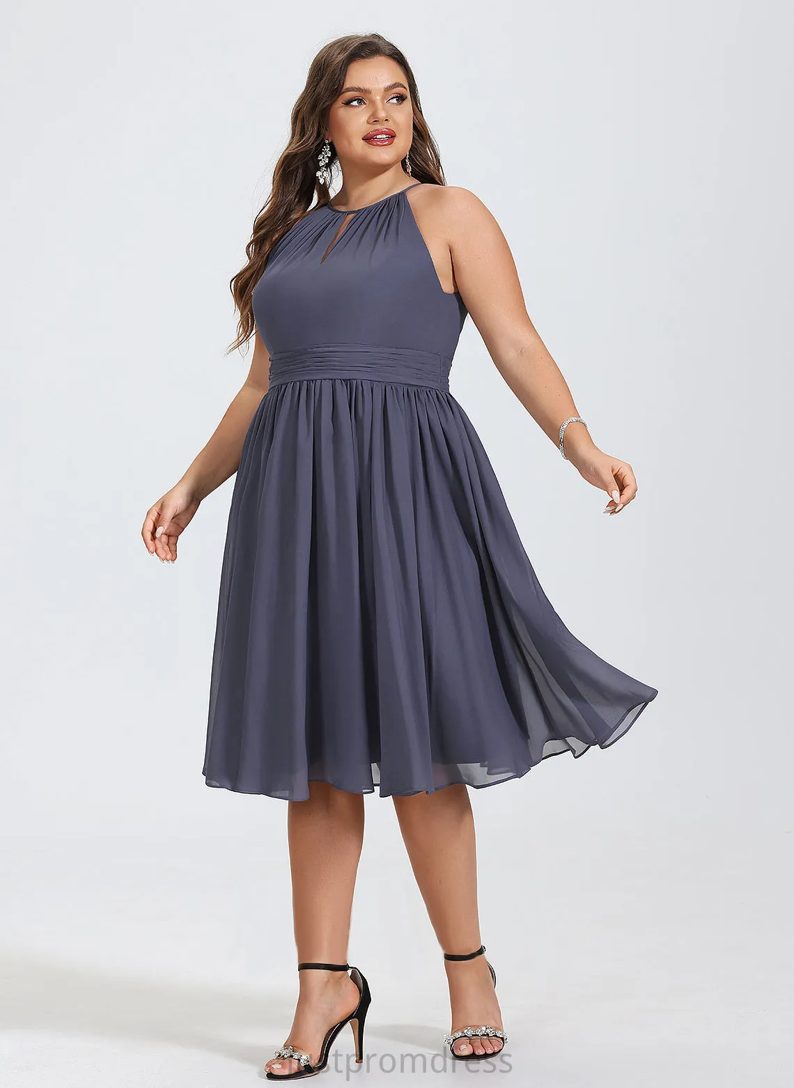 Neck Round Chiffon Dresses Formal Dresses Desiree A-line
