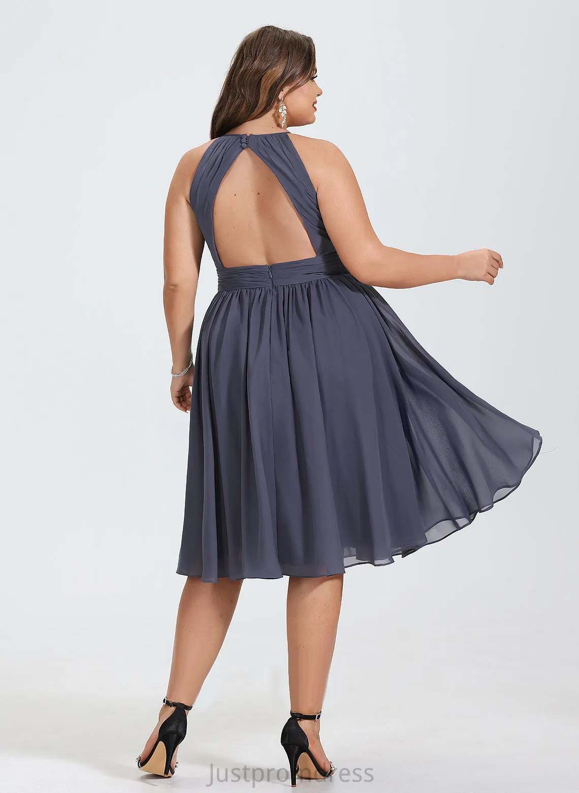Neck Round Chiffon Dresses Formal Dresses Desiree A-line