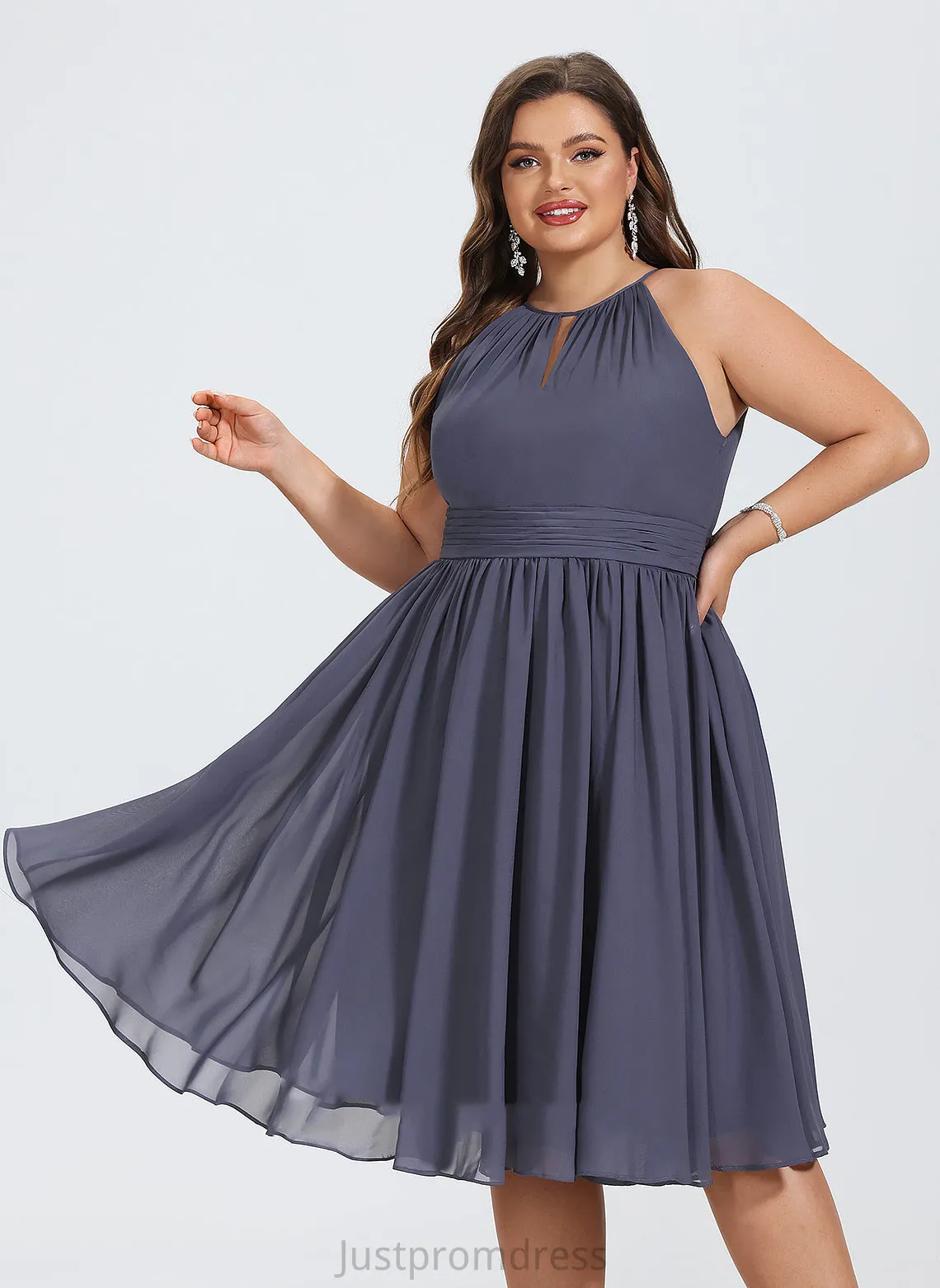 Neck Round Chiffon Dresses Formal Dresses Desiree A-line