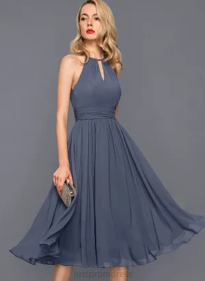 Neck Round Chiffon Dresses Formal Dresses Desiree A-line