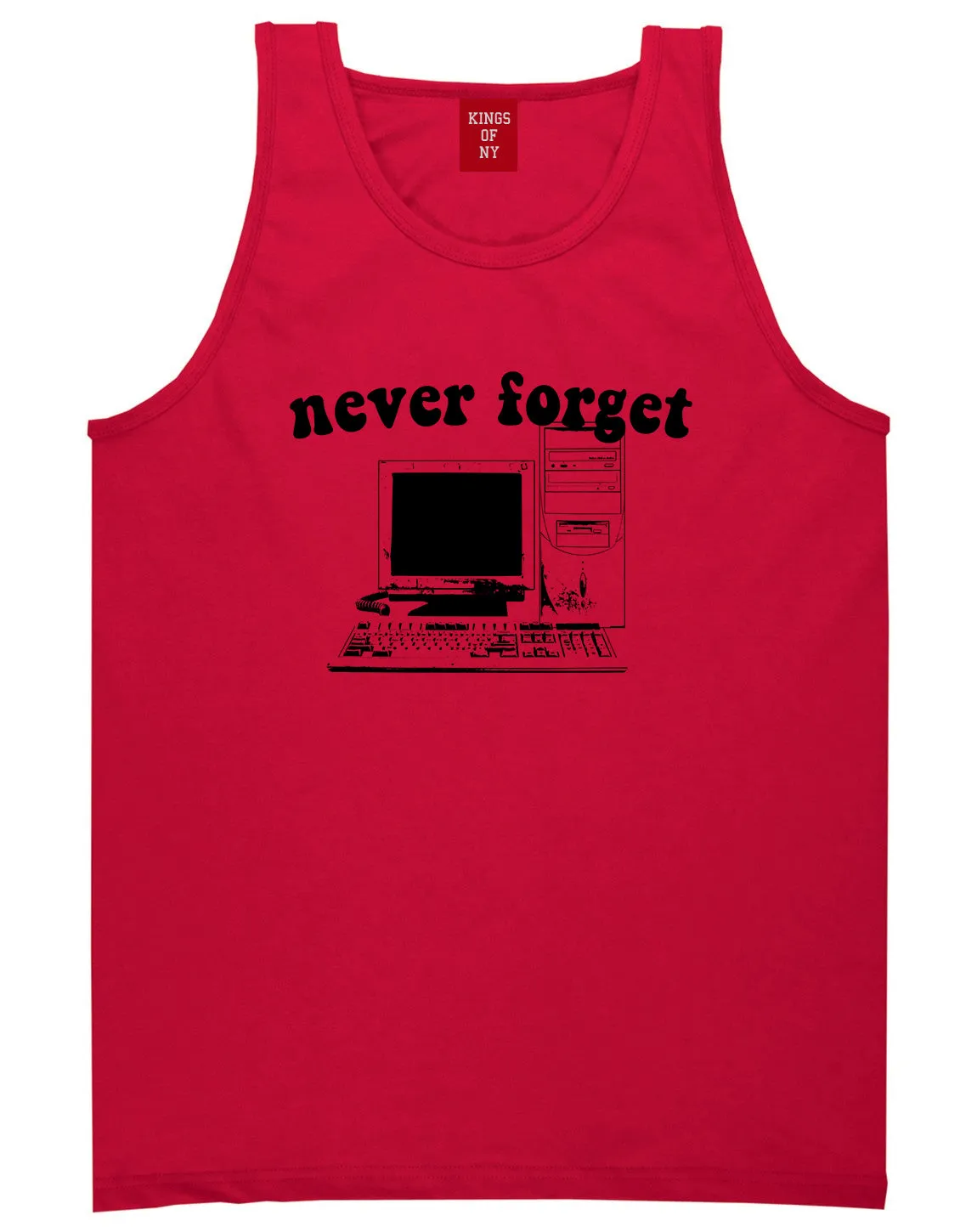 Never Forget Old Computer Nerd Mens Tank Top T-Shirt
