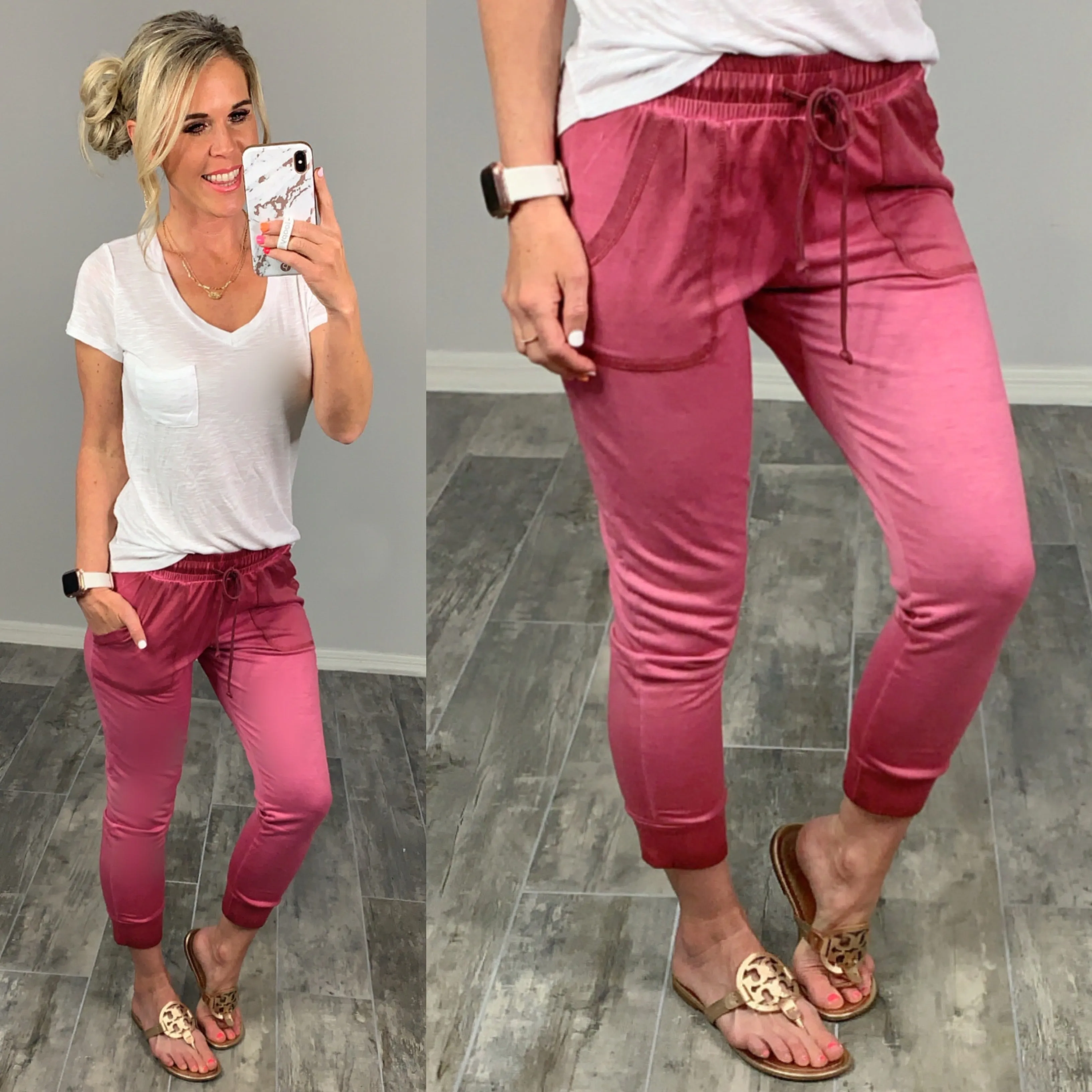 Ombre Cropped Joggers