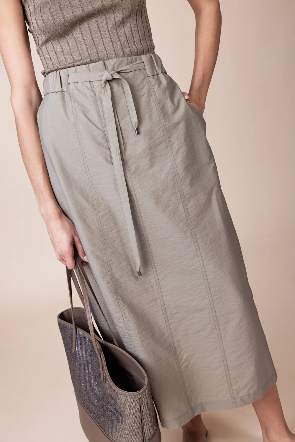 Pull On Midi Skirt