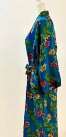 Refined Floral Silk Kimono Duster Is Elegant (Royal)