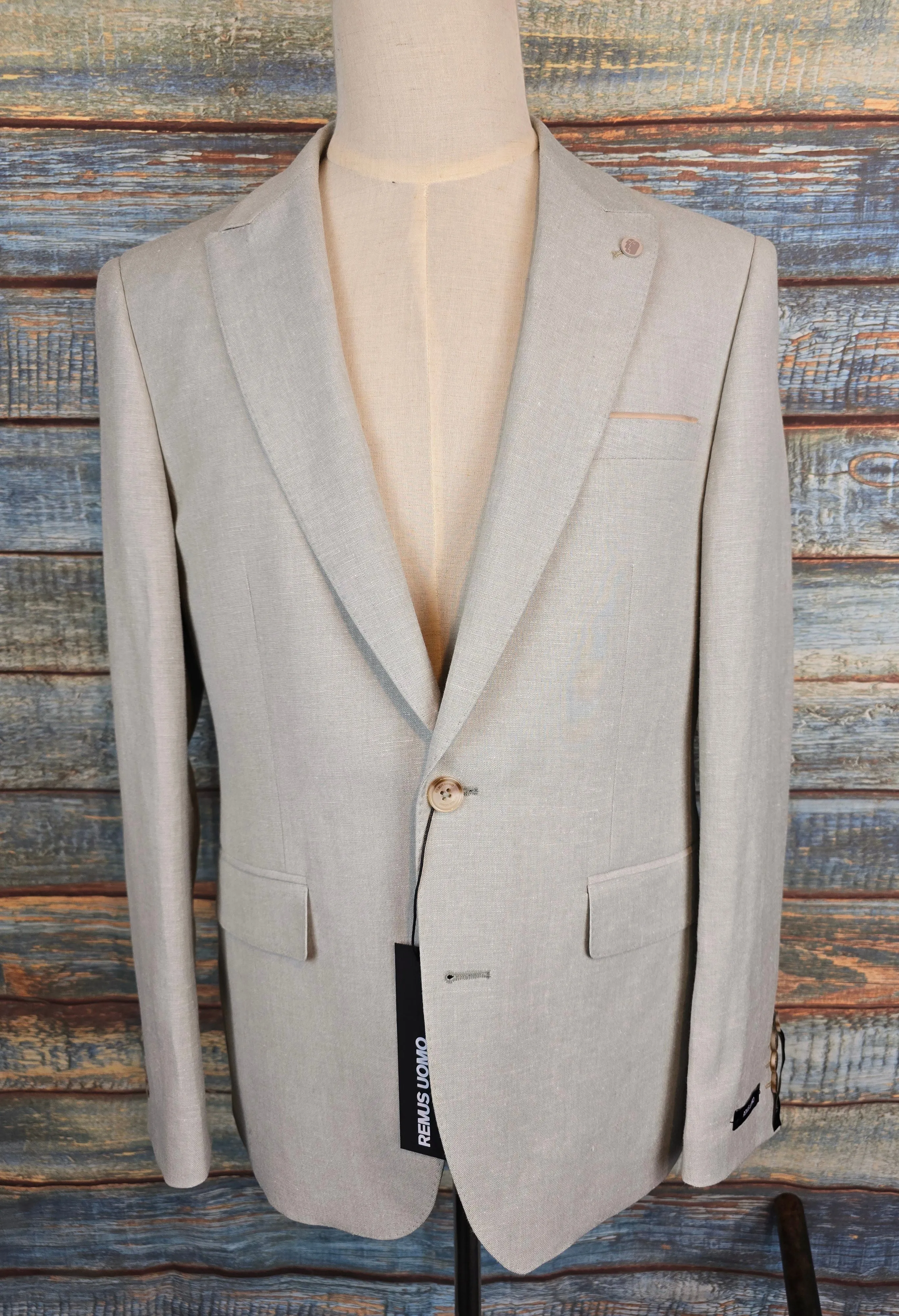 Remus Uomo Tapered Fit Linen-Blend Suit Jacket